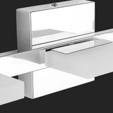 2-Light White Rectangular Metal Mirror Vanity Light Image - 9