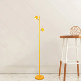 2-Light Yellow Cylinder Metal Adjustable Floor Lamp Image - 1