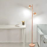 2-Light Yellow Cylinder Metal Adjustable Floor Lamp Image - 11