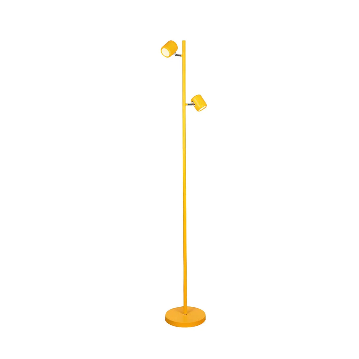 2-Light Yellow Cylinder Metal Adjustable Floor Lamp Image - 3