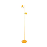 2-Light Yellow Cylinder Metal Adjustable Floor Lamp Image - 3