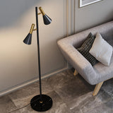 2 Lights Contemporary Cone Iron Metal Floor Lamp Image - 12