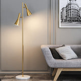 2 Lights Contemporary Cone Iron Metal Floor Lamp Image - 4