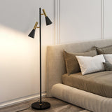 2 Lights Contemporary Cone Iron Metal Floor Lamp Image - 5