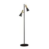 2 Lights Contemporary Cone Iron Metal Floor Lamp Image - 7