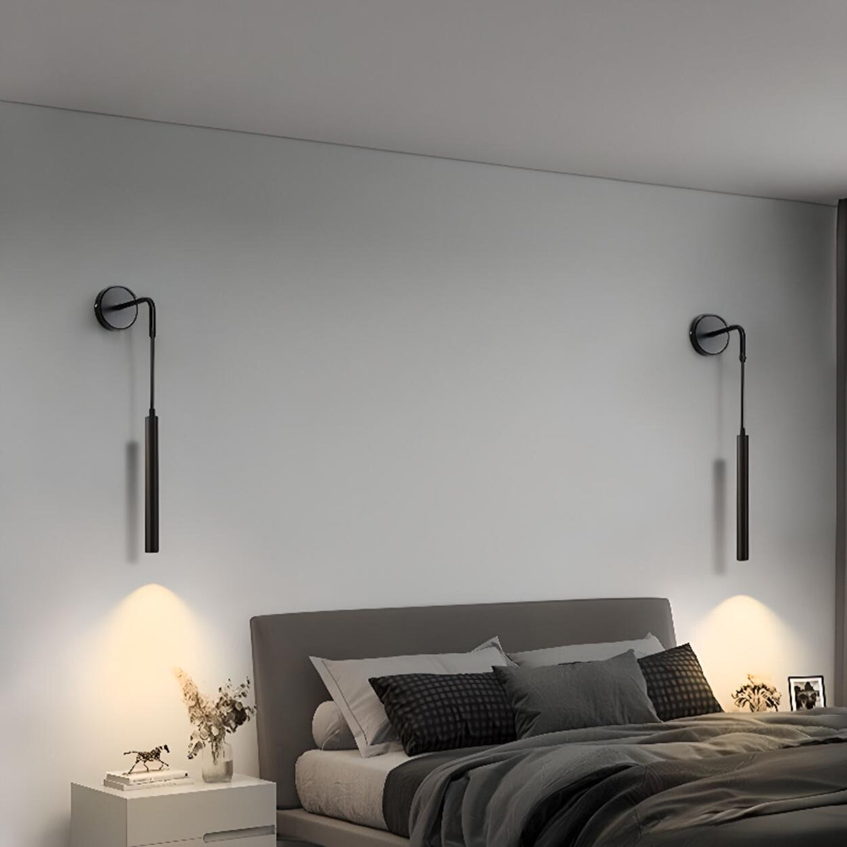 2-Lights Minimalist Black Adjustable Wall Sconce Image - 10