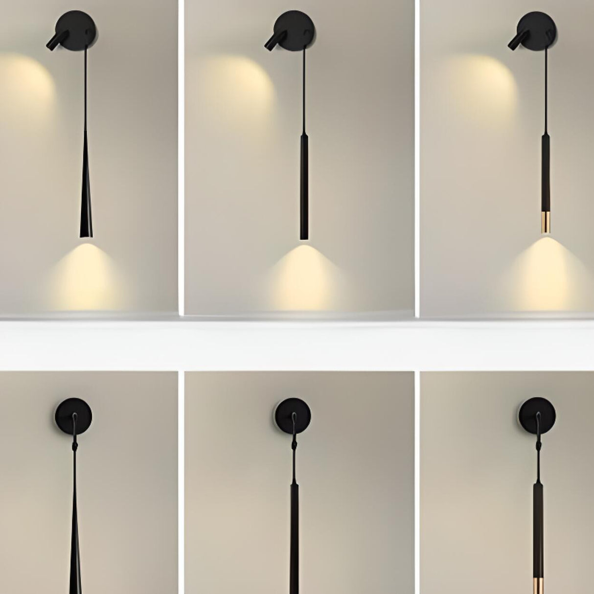 2-Lights Minimalist Black Adjustable Wall Sconce Image - 12