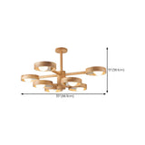 2 Tiers Modern Scandinavian Wooden Chandelier Image - 14