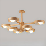 2 Tiers Modern Scandinavian Wooden Chandelier Image - 3