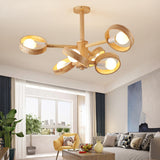 2 Tiers Modern Scandinavian Wooden Chandelier Image - 4