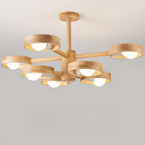 2 Tiers Modern Scandinavian Wooden Chandelier Image - 6