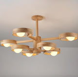 2 Tiers Modern Scandinavian Wooden Chandelier Image - 8