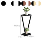 2 Tiers Modish Z-Shape Whit-Black Wood Floor Plant Stand Image - 32