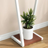 2 Tiers Modish Z-Shape Whit-Black Wood Floor Plant Stand Image - 9