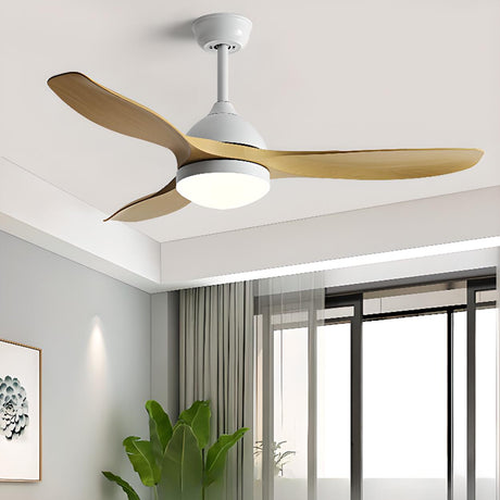 3-Blade Adjustable Hanging Rod LED Ceiling Fan Light Image - 1