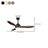 3-Blade Adjustable Hanging Rod LED Ceiling Fan Light Image - 18