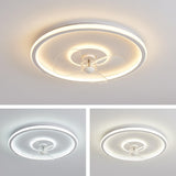 3 Blades Remote Control Modern Round Ceiling Fan Light Image - 12