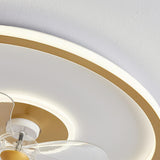 3 Blades Remote Control Modern Round Ceiling Fan Light Image - 16