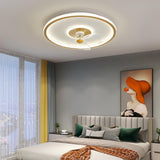 3 Blades Remote Control Modern Round Ceiling Fan Light Image - 4