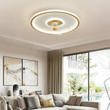 3 Blades Remote Control Modern Round Ceiling Fan Light Image - 6