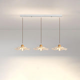 3 Bulbs Floral Clear Glass Pendant Light Wood  Image - 11