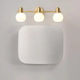 3-Light Adjustable Modern Brass Globe Vanity Light Image - 2