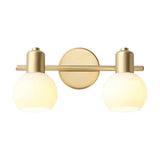 3-Light Adjustable Modern Brass Globe Vanity Light Image - 5