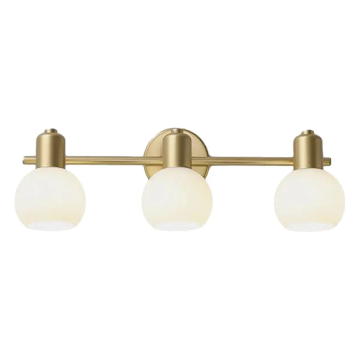 3-Light Adjustable Modern Brass Globe Vanity Light Image - 6