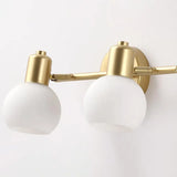 3-Light Adjustable Modern Brass Globe Vanity Light Image - 7