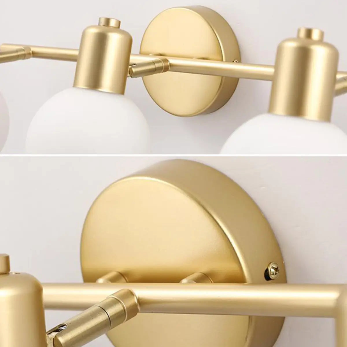 3-Light Adjustable Modern Brass Globe Vanity Light Image - 8