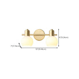 3-Light Adjustable Modern Brass Globe Vanity Light #size