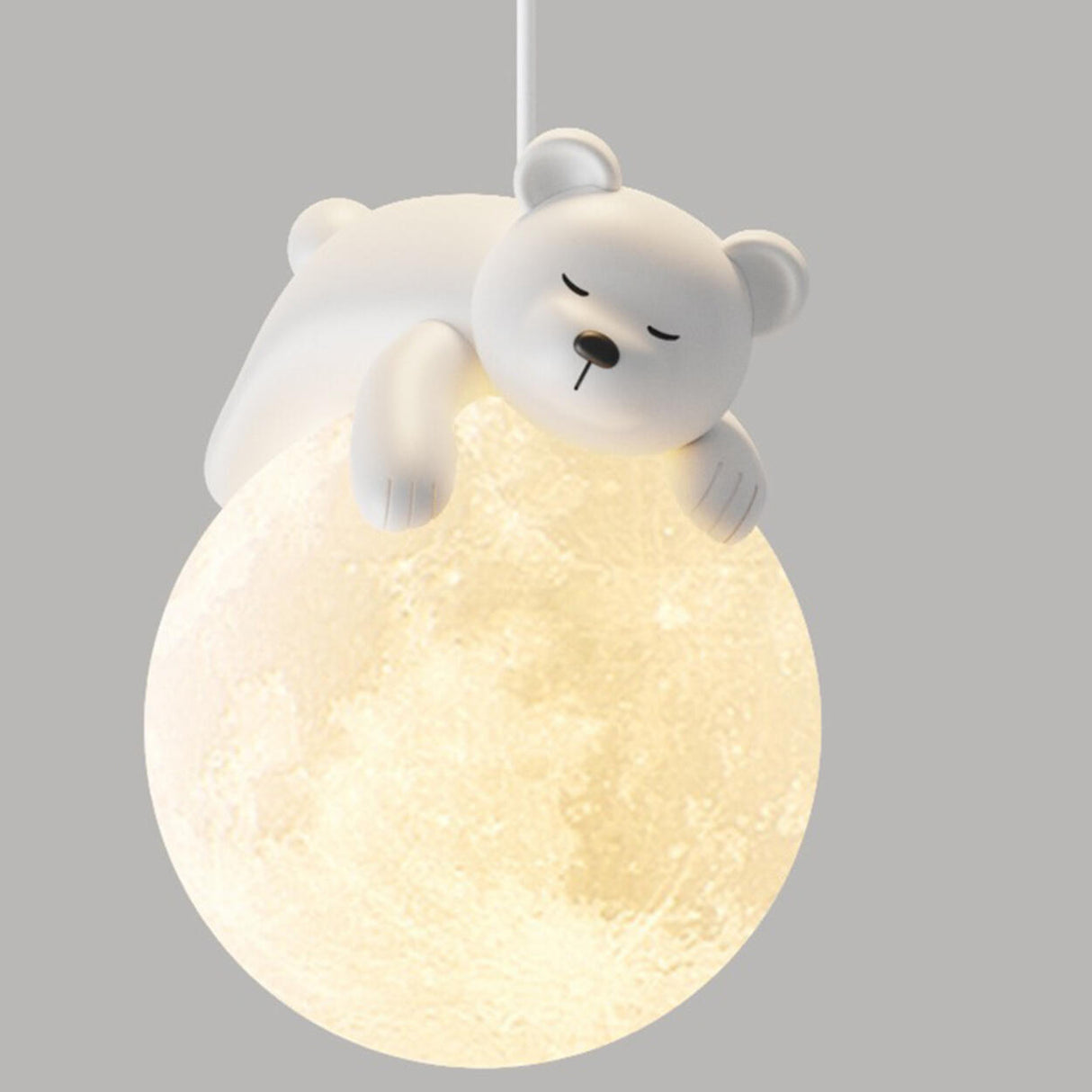 3-Light Adorable Bunny and Moon Island Pendant Light Image - 11