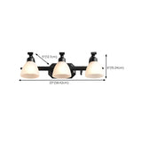 3-Light Black Cone Glass Bathroom Vanity Light Fixture Image - 15