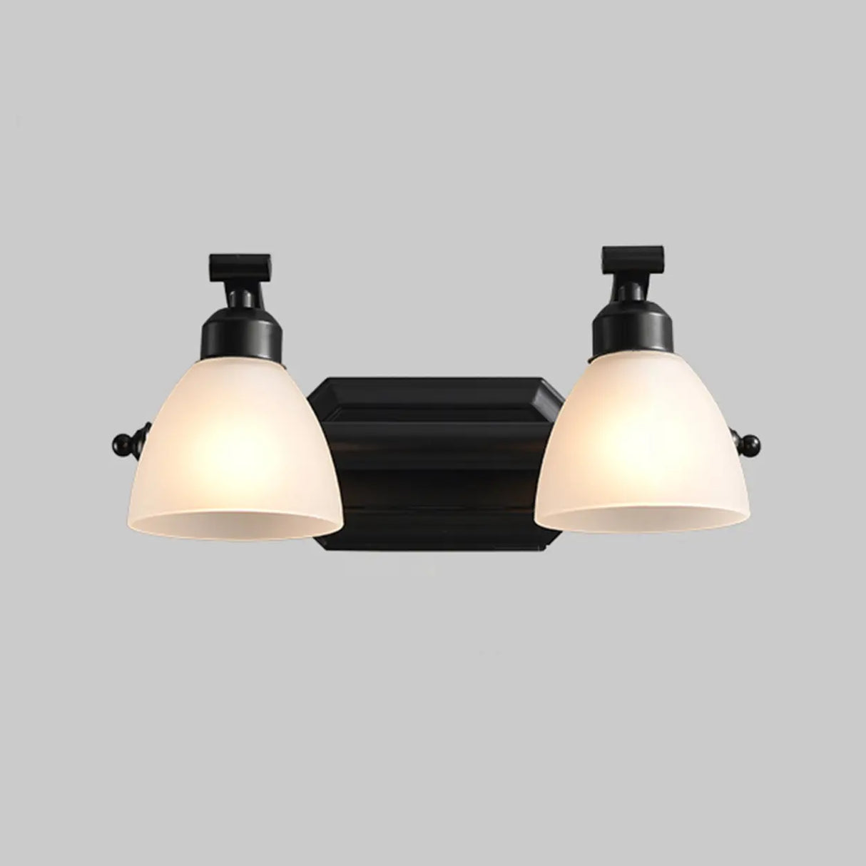 3-Light Black Cone Glass Bathroom Vanity Light Fixture Image - 5