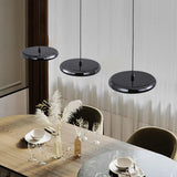 3-Light Black Modern Circular LED Island Pendant Light Image - 14