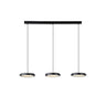 3-Light Black Modern Circular LED Island Pendant Light Image - 5