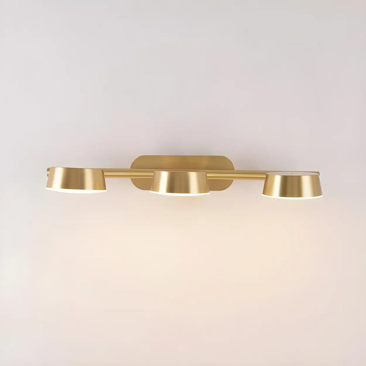 3-Light Brass Bowl Metal LED Bathroom Vanity Light Image - 1