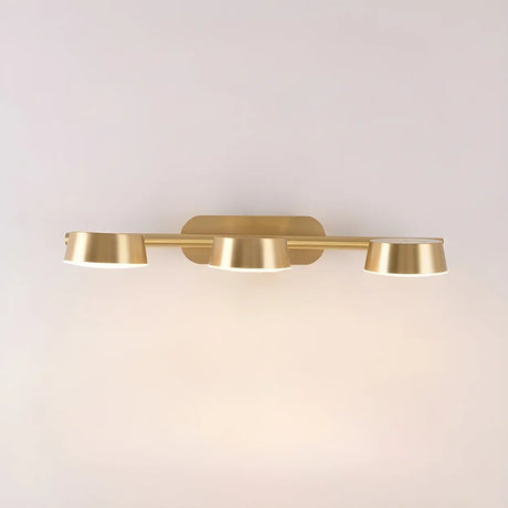 3-Light Brass Bowl Metal LED Bathroom Vanity Light Image - 2