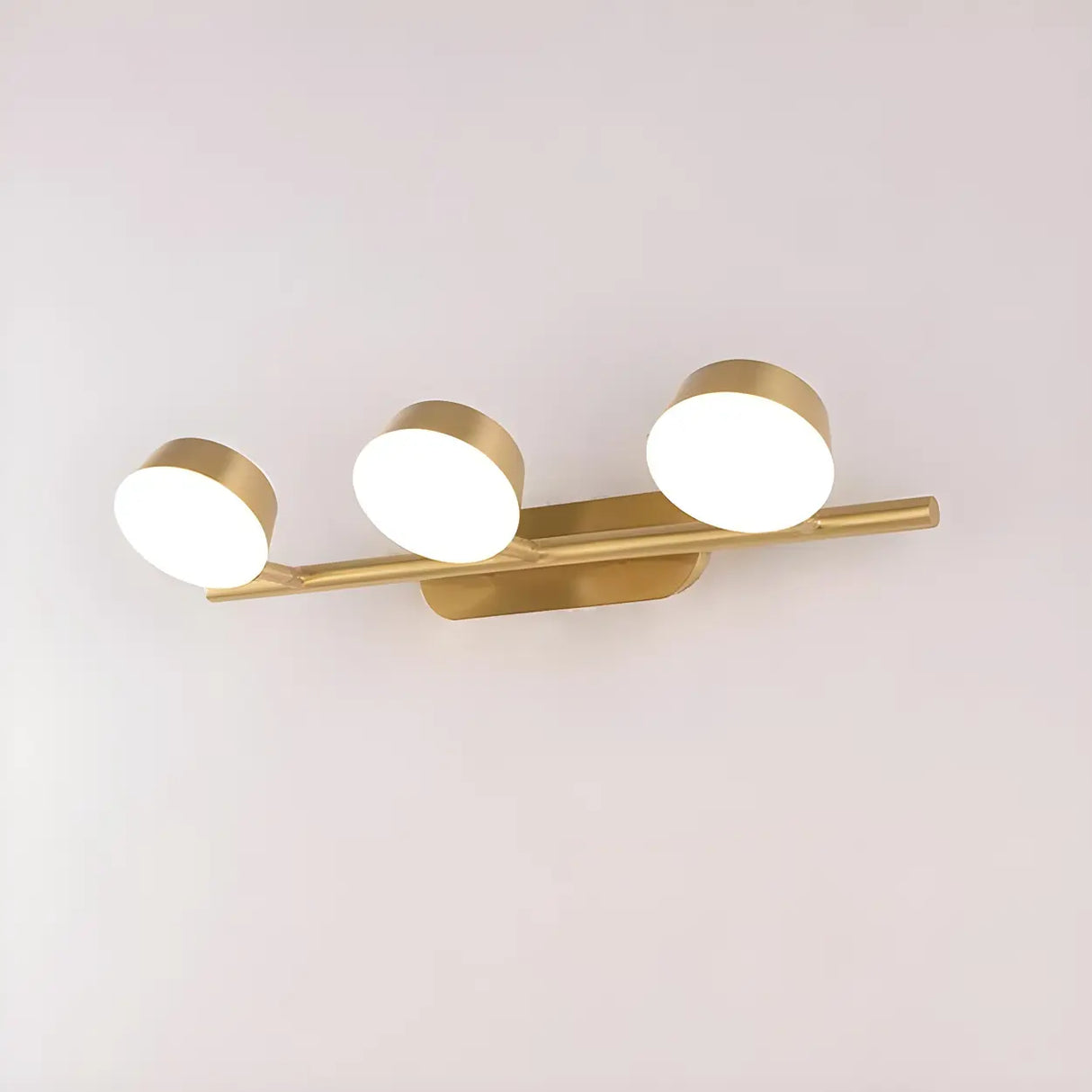 3-Light Brass Bowl Metal LED Bathroom Vanity Light Image - 3