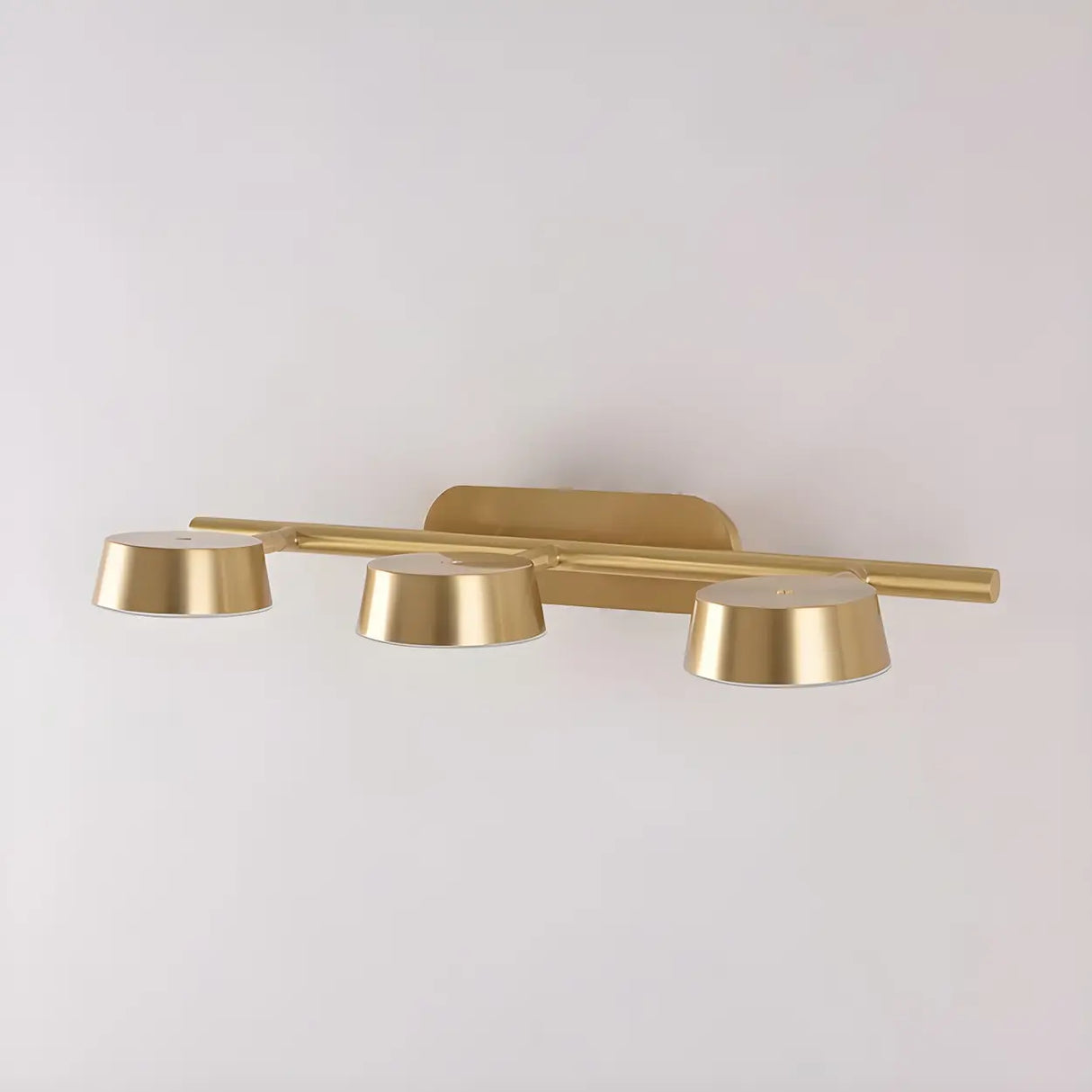 3-Light Brass Bowl Metal LED Bathroom Vanity Light Image - 4