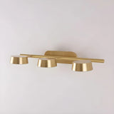 3-Light Brass Bowl Metal LED Bathroom Vanity Light Image - 4