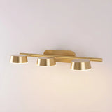 3-Light Brass Bowl Metal LED Bathroom Vanity Light Image - 5