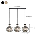 3-Light Cage and Cylinder Contemporary Island Light #size