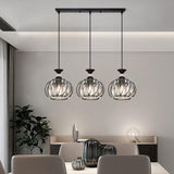 3-Light Cage and Cylinder Contemporary Island Light Image - 4