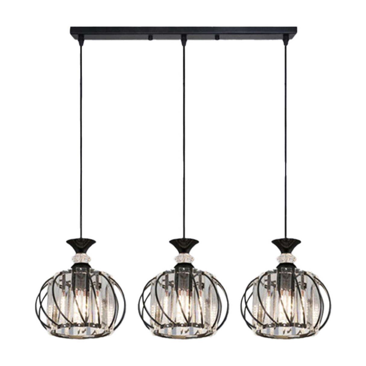 3-Light Cage and Cylinder Contemporary Island Light Image - 7