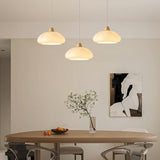 3-Light Colorful Dome Wooden Island Pendant Light Image - 4