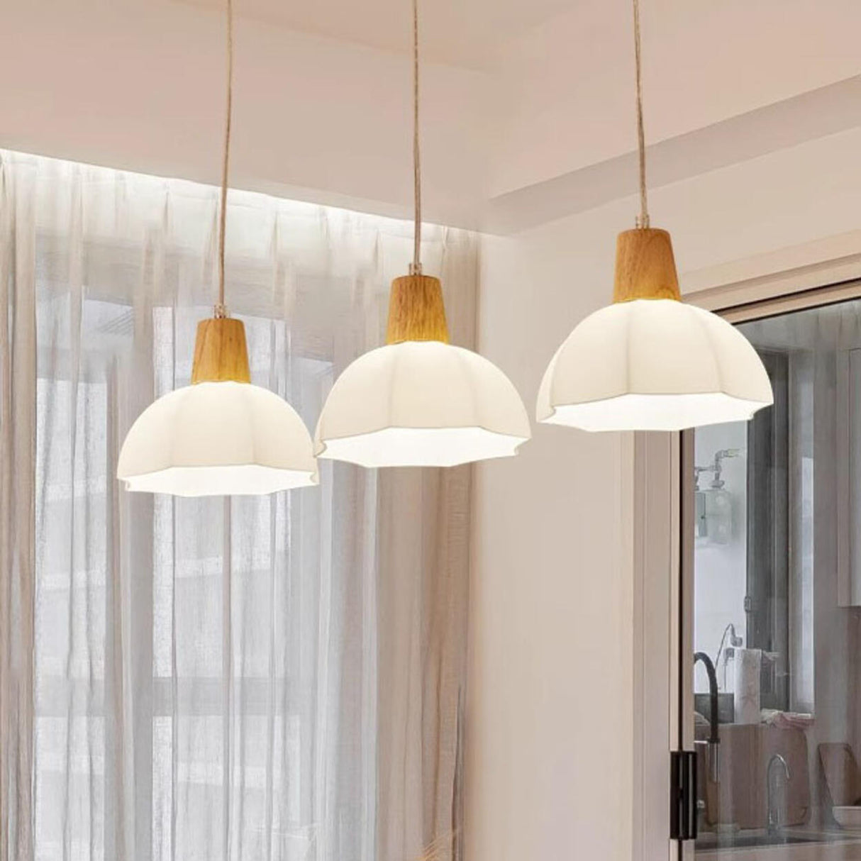 3-Light Contemporary Dome LED Island Pendant Light Image - 11