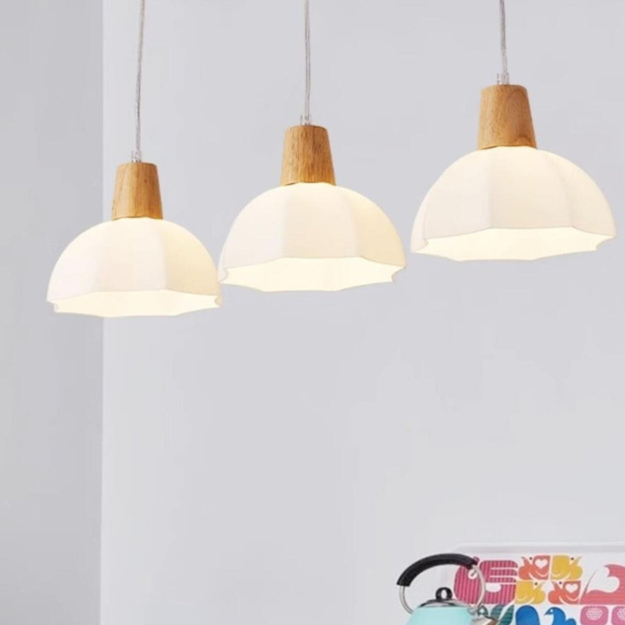 3-Light Contemporary Dome LED Island Pendant Light Image - 3