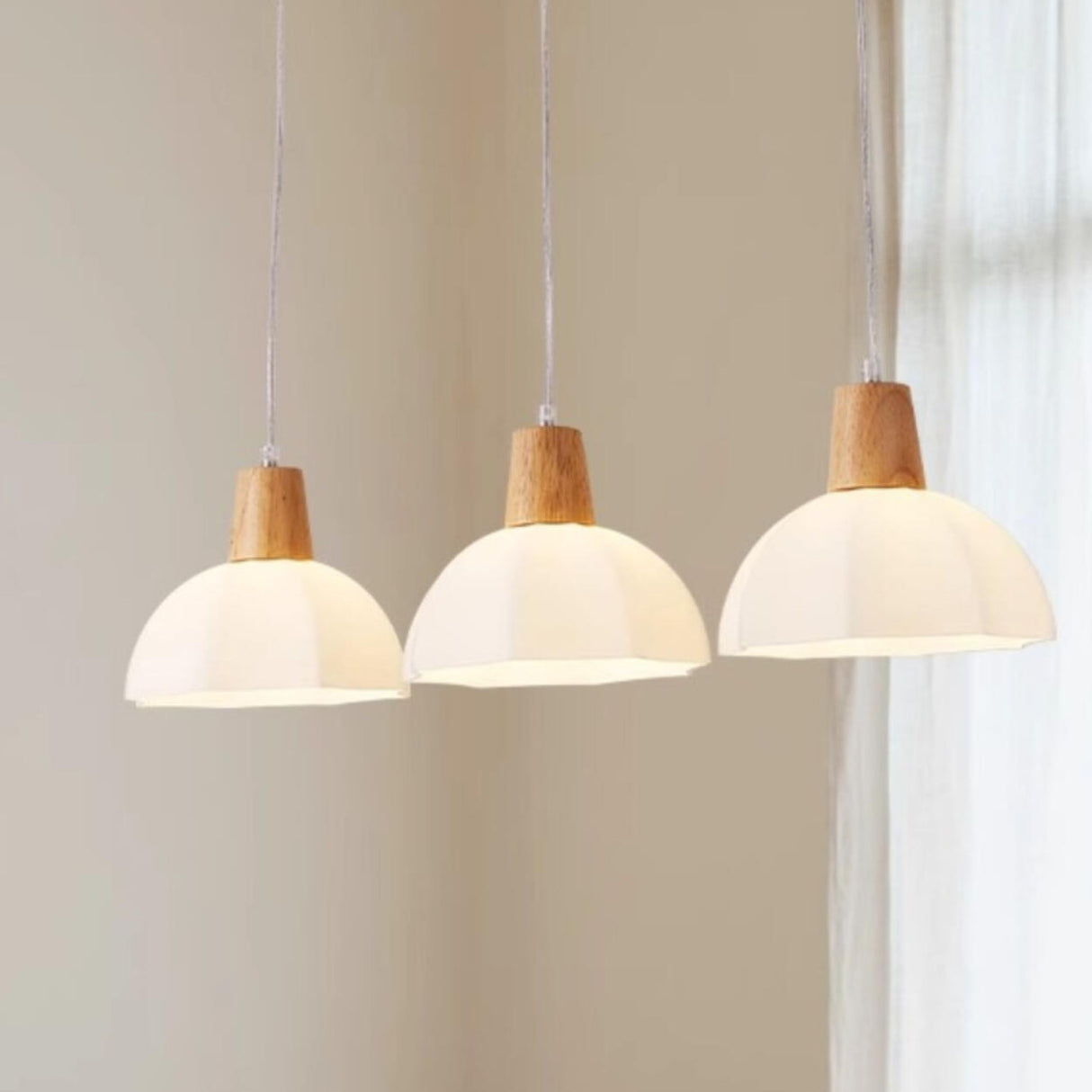 3-Light Contemporary Dome LED Island Pendant Light Image - 4