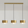 3-Light Contemporary Gold Cylinder Island Pendant Light Image - 2